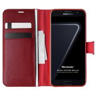 Microsonic Samsung Galaxy S7 Edge Delux Leather Wallet Kırmızı Cep Telefonu Kılıfı