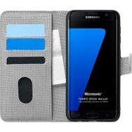 Microsonic Samsung Galaxy S7 Edge Fabric Book Wallet Gri Cep Telefonu Kılıfı
