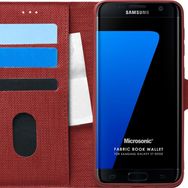 Microsonic Samsung Galaxy S7 Edge Fabric Book Wallet Kırmızı Cep Telefonu Kılıfı