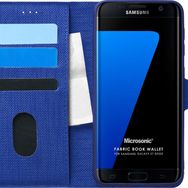 Microsonic Samsung Galaxy S7 Edge Fabric Book Wallet Lacivert Cep Telefonu Kılıfı