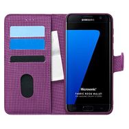 Microsonic Samsung Galaxy S7 Edge Fabric Book Wallet Mor Cep Telefonu Kılıfı