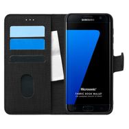Microsonic Samsung Galaxy S7 Edge Fabric Book Wallet Siyah Cep Telefonu Kılıfı