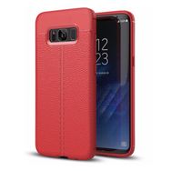 Microsonic Samsung Galaxy S8 Deri Dokulu Kırmızı Silikon Kılıf