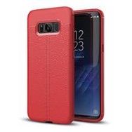Microsonic Samsung Galaxy S8 Plus Deri Dokulu Silikon Kırmızı Cep Telefonu Kılıfı