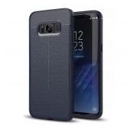 Microsonic Samsung Galaxy S8 Plus Deri Dokulu Silikon Lacivert Cep Telefonu Kılıfı