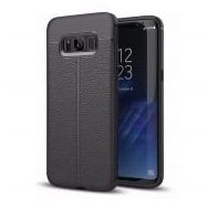 Microsonic Samsung Galaxy S8 Plus Deri Dokulu Silikon Siyah Kılıf