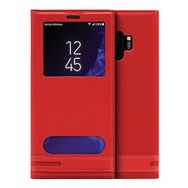 Microsonic Samsung Galaxy S9 Dual View Gizli Mıknatıslı Kırmızı Kılıf