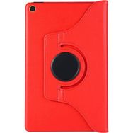 Microsonic Samsung Galaxy Tab A 10.1 İnç T510 360 Rotating Stand Deri Kırmızı Kılıf