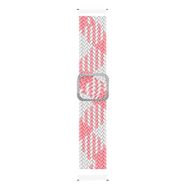 Microsonic Samsung Galaxy Watch 3 45 mm Braided Loop Band Pembe Beyaz Uyumlu Kordon
