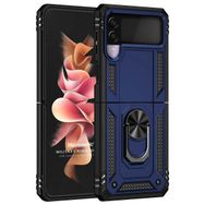Microsonic Samsung Galaxy Z Flip 3 Military Ring Holder Lacivert Cep Telefonu Kılıfı