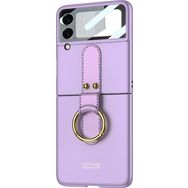 Microsonic Samsung Galaxy Z Flip 3 Ring Fall Platinum Mor Cep Telefonu Kılıfı