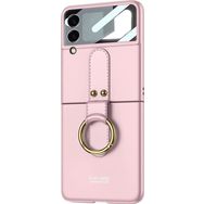 Microsonic Samsung Galaxy Z Flip 3 Ring Fall Platinum Pembe Kılıf