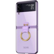 Microsonic Samsung Galaxy Z Flip 3 Ring Loft Clear Mor Cep Telefonu Kılıfı