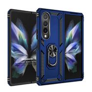Microsonic Samsung Galaxy Z Fold 4 Military Ring Holder Lacivert Cep Telefonu Kılıfı