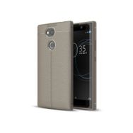 Microsonic Sony Xperia L2 Deri Dokulu Silikon Gri Kılıf
