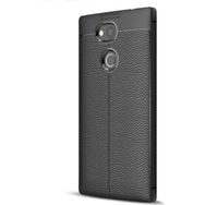 Microsonic Sony Xperia L2 Deri Dokulu Silikon Siyah Kılıf