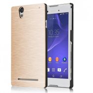 Microsonic Sony Xperia T2 Ultra Hybrid Metal Gold Kılıf