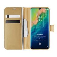 Microsonic TCL 10 Plus Delux Leather Wallet Gold Cep Telefonu Kılıfı