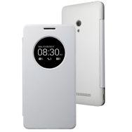 Microsonic View Cover Delux Kapaklı Asus Zenfone 5 Akıllı Modlu Beyaz Telefon Kılıf