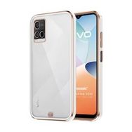 Microsonic Vivo Y33S Laser Plated Soft Beyaz Cep Telefonu Kılıfı