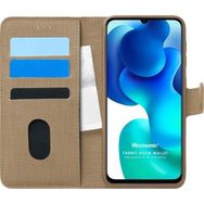 Microsonic Xiaomi Mi 10 Lite Fabric Book Wallet Gold Kılıf