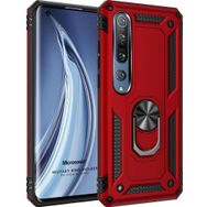 Microsonic Xiaomi Mi 10 Pro Military Ring Holder Kırmızı Kılıf