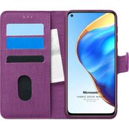 Microsonic Xiaomi Mi 10T Fabric Book Wallet Mor Kılıf