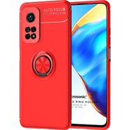 Microsonic Xiaomi Mi 10T Kickstand Ring Holder Kırmızı Kılıf