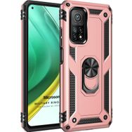 Microsonic Xiaomi Mi 10T Pro Military Ring Holder Rose Gold Kılıf