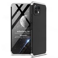 Microsonic Xiaomi Mi 11 Lite Double Dip 360 Protective Siyah Gri Kılıf