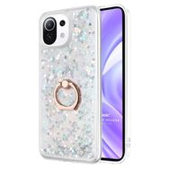 Microsonic Xiaomi Mi 11 Lite Glitter Liquid Holder Gümüş Kılıf