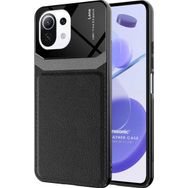 Microsonic Xiaomi Mi 11 Lite Uniq Leather Siyah Kılıf