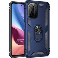 Microsonic Xiaomi Mi 11i Military Ring Holder Lacivert Kılıf