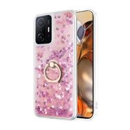 Microsonic Xiaomi Mi 11T Pro Glitter Liquid Holder Pembe Kılıf