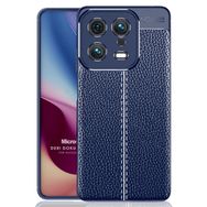 Microsonic Xiaomi Mi 13 Deri Dokulu Silikon Lacivert Kılıf