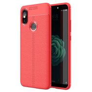 Microsonic Xiaomi Mi 8 Deri Dokulu Silikon Kırmızı Kılıf
