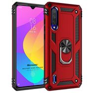 Microsonic Xiaomi Mi 9 Lite Military Ring Holder Kırmızı Kılıf