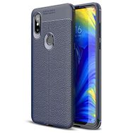 Microsonic Xiaomi Mi Mix 3 Deri Dokulu Silikon Lacivert Kılıf