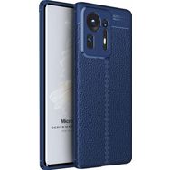 Microsonic Xiaomi Mi Mix 4 Deri Dokulu Silikon Lacivert Cep Telefonu Kılıfı