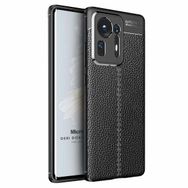 Microsonic Xiaomi Mi Mix 4 Deri Dokulu Silikon Siyah Kılıf