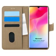 Microsonic Xiaomi Mi Note 10 Lite Fabric Book Wallet Gold Cep Telefonu Kılıfı