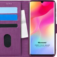 Microsonic Xiaomi Mi Note 10 Lite Fabric Book Wallet Mor Cep Telefonu Kılıfı