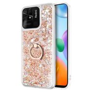 Microsonic Xiaomi Poco C40 Glitter Liquid Holder Gold Cep Telefonu Kılıfı