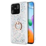 Microsonic Xiaomi Poco C40 Glitter Liquid Holder Gümüş Kılıf