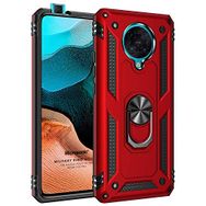 Microsonic Xiaomi Poco F2 Pro Military Ring Holder Kırmızı Kılıf
