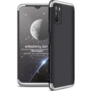 Microsonic Xiaomi Poco M3 Double Dip 360 Protective Siyah Gri Kılıf