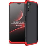 Microsonic Xiaomi Poco M3 Double Dip 360 Protective Siyah Kırmızı Kılıf