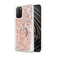 Microsonic Xiaomi Poco M3 Glitter Liquid Holder Gold Kılıf