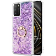 Microsonic Xiaomi Poco M3 Glitter Liquid Holder Mor Kılıf