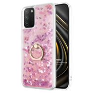 Microsonic Xiaomi Poco M3 Glitter Liquid Holder Pembe Kılıf